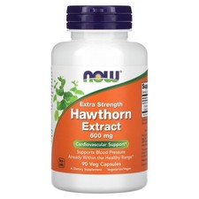 Now Foods Hawthorn Extract Extra Strength 600 mg 90 Veg Capsules GMP Quality