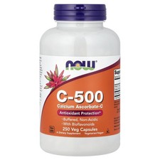Now Foods C-500 Calcium Ascorbate-C 250 Capsules GMP Quality Assured