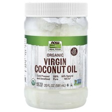 Now Foods Real Food Organic Virgin Coconut Oil 20 fl oz 591 ml All-Natural,