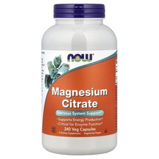 Now Foods Magnesium Citrate 240 Veg Capsules , Kosher, Vegan,