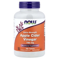 Now Foods Apple Cider Vinegar Extra Strength 750 mg 180 Tablets GMP Quality