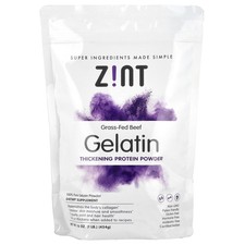 Zint Beef Gelatin Pure Protein 16 oz 454 g Dairy-Free, Gluten-Free, Grass-Fed,