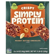 Crispy Snack Bars, Peanut Butter Chocolate, 8 Bars, 1.41 oz (40 g) Each