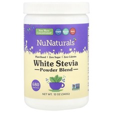 NuNaturals NuStevia White Stevia Powder 12 oz 340 g Sugar-Free