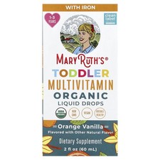Organic Toddler Multivitamin Liquid Drops With Iron, 1-3 Years, Orange Vanilla,