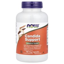 Now Foods Candida Support 180 Veg Capsules GMP Quality Assured, Kosher, Vegan,