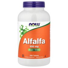 Now Foods Alfalfa 650 mg 500 Tablets GMP Quality Assured, Vegan, Vegetarian