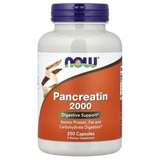 Now Foods Pancreatin 10X - 200 mg 250 Capsules GMP Quality Assured