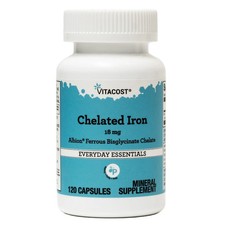 Chelated Iron, 18 mg, 120 Capsules