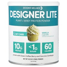 Designer Lite, Plant + Whey Protein Powder, Vanilla Cupcake, 9.03 oz (256 g)