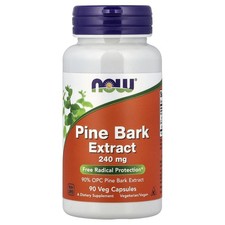 Now Foods Pine Bark Extract 240 mg 90 Veg Capsules GMP Quality Assured, Vegan,