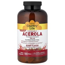 Chewable Acerola, Vitamin C Complex, Berry, 180 Wafers