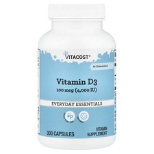 Everyday Essentials, Vitamin D3, 100 mcg (4000 IU), 300 Capsules