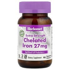 Chelated Iron, Extra-Strength , 27 mg, 90 Vegetable Capsules