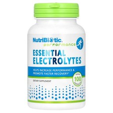 NutriBiotic Essential Electrolytes 100 Vegan Capsules Egg-Free, Gluten-Free,