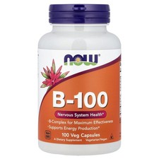 Now Foods B-100 100 Veg Capsules GMP Quality Assured, Kosher, Vegan, Vegetarian