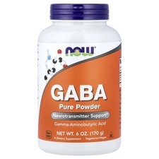 Now Foods GABA Pure Powder 6 oz 170 g GMP Quality Assured, Vegan, Vegetarian