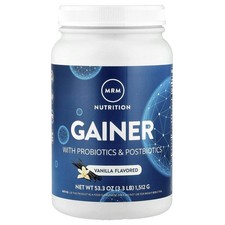 MRM Gainer With Probiotics Rich Vanilla 3 3 lbs 1512 g All-Natural, Gluten-Free,