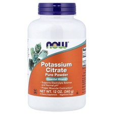 Now Foods Potassium Citrate Pure Powder 12 oz 340 g GMP Quality Assured , Vegan,