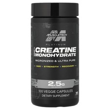 Platinum, 100% Creatine Monohydrate, 100 Veggie Capsules (1.25 g per Capsule)