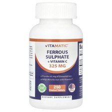 Ferrous Sulphate + Vitamin C, 250 Coated Tablets