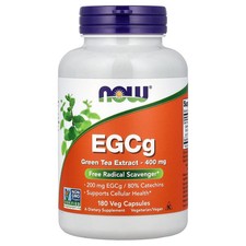 Now Foods EGCg Green Tea Extract 400 mg 180 Veg Capsules GMP Quality Assured,