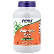 Now Foods Valerian Root 500 mg 250 Veg Capsules GMP Quality Assured, Vegan,
