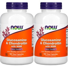 NOW Foods Glucosamine 1.1g, Chondroitin 1.2g, with MSM 300mg, 180 Capsules (Pack