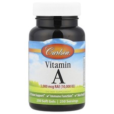 Vitamin A, 3,000 mcg RAE (10,000 IU), 250 Soft Gels