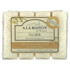Hand & Body Bar Soap, Oat Milk, 4 Bars, 3.5 oz (100 g) Each
