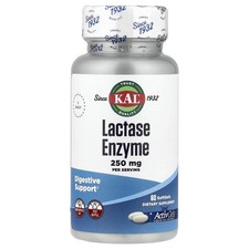 KAL Lactase Enzyme 250 mg 60 Softgels Soy-Free