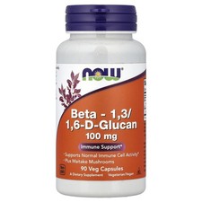 Now Foods Beta-1 3 1 6-D-Glucan 100 mg 90 Veggie Caps GMP Quality Assured,