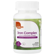 Zahler Iron Complex Advanced Iron Complex 100 Capsules GMP Quality Assured,