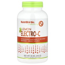 NutriBiotic Buffered Electro-C Lemon Flavor 16 oz 454 g Egg-Free, Gluten-Free,