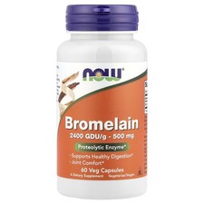 Now Foods Bromelain 500 mg 60 Veg Capsules GMP Quality Assured, Vegan,