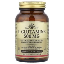 L-Glutamine, 100 Vegetable Capsules (500 mg per Capsule)