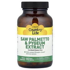 Country Life Saw Palmetto  Pygeum Extract 90 Vegetarian Capsules Gluten-Free,