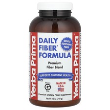 Yerba Prima Daily Fiber Formula 12 oz 340 g All-Natural, GMP Quality Assured