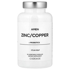 Amen, Zinc/Copper + Probiotics, 90 Vegetable Capsules