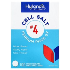 Cell Salt #4, Ferrum Phos 6X, 100 Quick-Dissolving Single Tablets