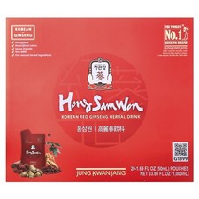 Korean Red Ginseng Herbal Drink, 20 Pouches, 1.69 fl oz (50 ml) Each