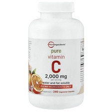 Pure Vitamin C, 240 Vegetarian Capsules (666.66 mg per Capsule)