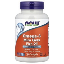 Now Foods Omega-3 Mini Gels 180 Softgels GMP Quality Assured