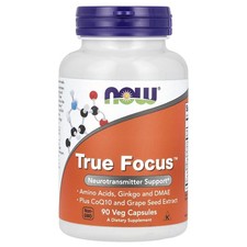Now Foods True Focus 90 Veg Capsules GMP Quality Assured, Kosher