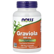 Now Foods Graviola 500 mg 100 Veg Capsules GMP Quality Assured