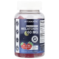 Melatonin Gummies, Natural Strawberry, Sugar Free, 60 mg, 60 Gummies