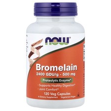 Now Foods Bromelain 500 mg 120 Veg Capsules GMP Quality Assured, Vegan,