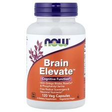 Now Foods Brain Elevate 120 Veg Capsules GMP Quality Assured, Vegan, Vegetarian