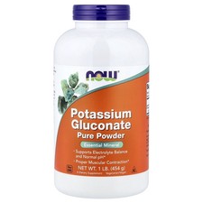 Now Foods Potassium Gluconate Pure Powder 1 lb 454 g GMP Quality Assured, Vegan,