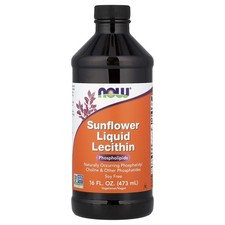 Now Foods Sunflower Liquid Lecithin 16 fl oz 473 ml GMP Quality Assured,